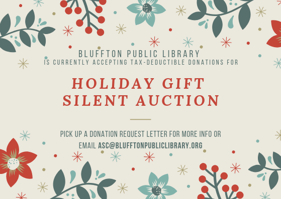 Holiday Gift Silent Auction Flyer  Bluffton Public Library